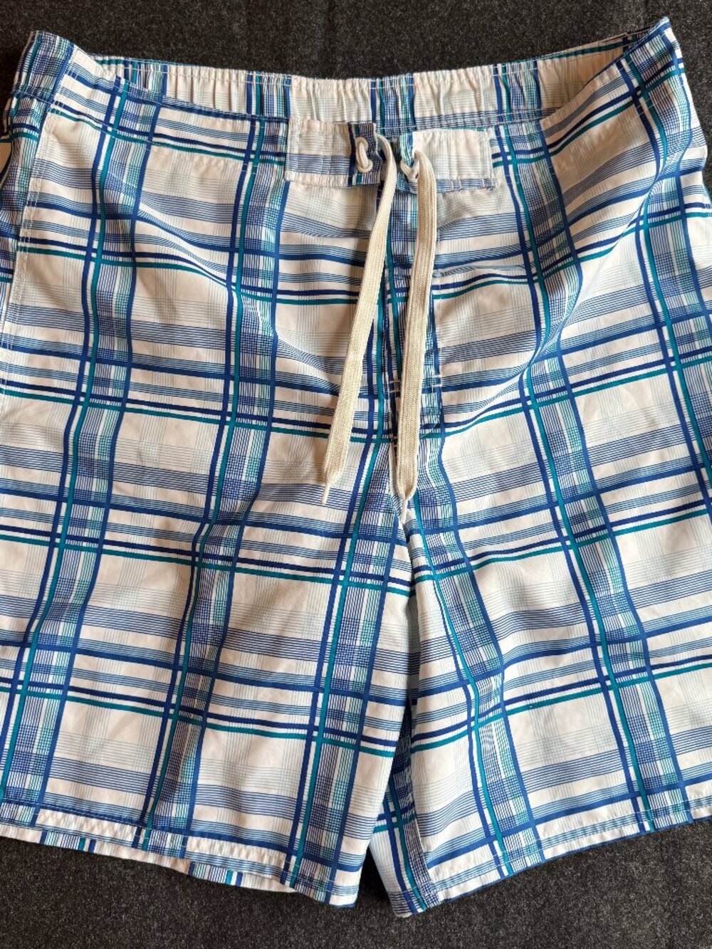 Joe Boxer Men’s Blue Plaid Swim Trunks Size Large